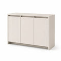 Buffet 3 portes en panneaux MDF rectangulaire blanc cassé 120 x 40 x 80 cm