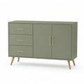 Buffet de salle à manger 120 x 40 x 80 cm en MDF rectangulaire vert kaki avec 3 tiroirs et 2 portes